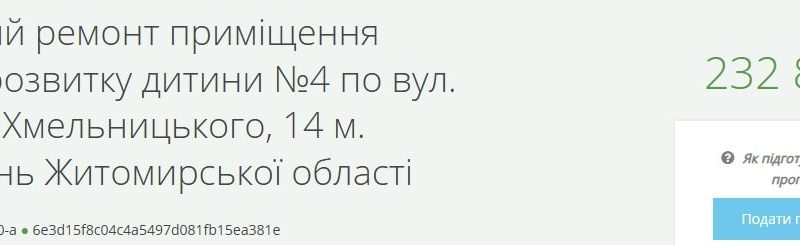 У Коростені в Центрі розвитку дитини на Хмельницького збираються робити ремонт