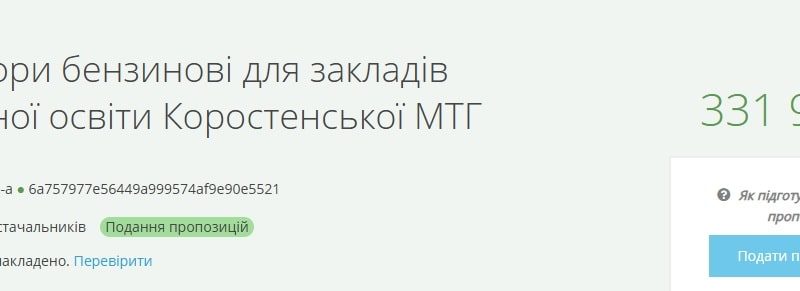 У Коростені майже на 800 тис. грн хочуть придбати генератори для дитсадків