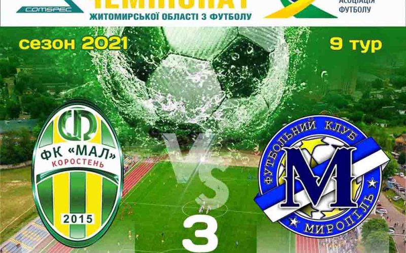 Коростенців запрошують на запеклу та видовищну гру між ФК “МАЛ” та ФК “Миропіль”